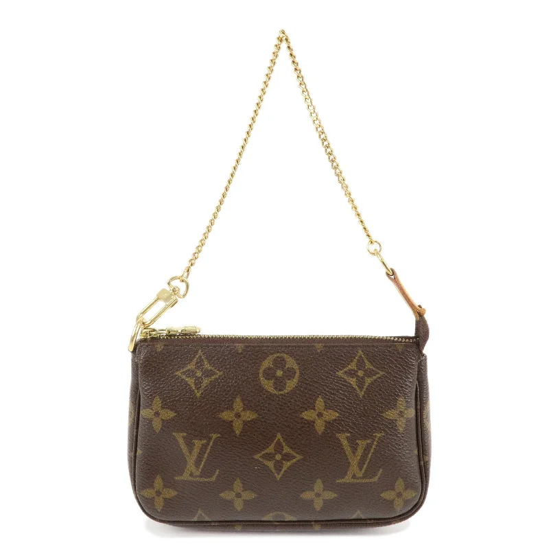 Louis Vuitton bags with a front - flap pocket for quick - access itemsLouis Vuitton Monogram Mini Pochette Accessoires Pouch M58009