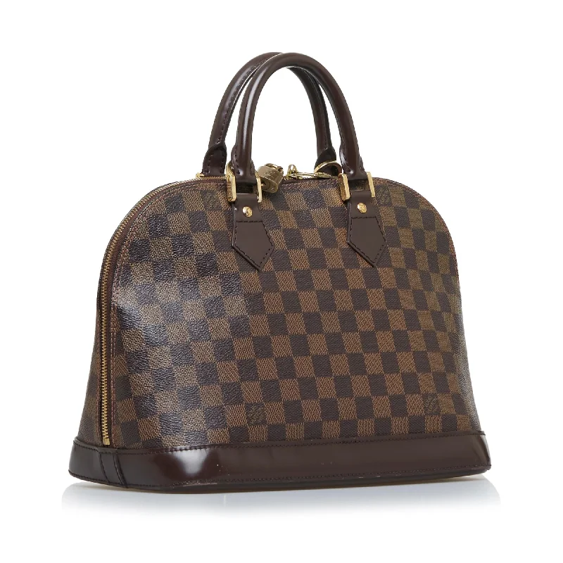 Louis Vuitton tote bags with a double - handle and shoulder - strap optionLouis Vuitton Damier Ebene Alma PM (Rfr27D)