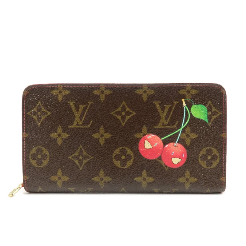 Ladies Louis Vuitton shoulder bags with a tassel decoration for charmLouis Vuitton Monogram Cherry Porte Monnaie Zip Long Wallet M95006