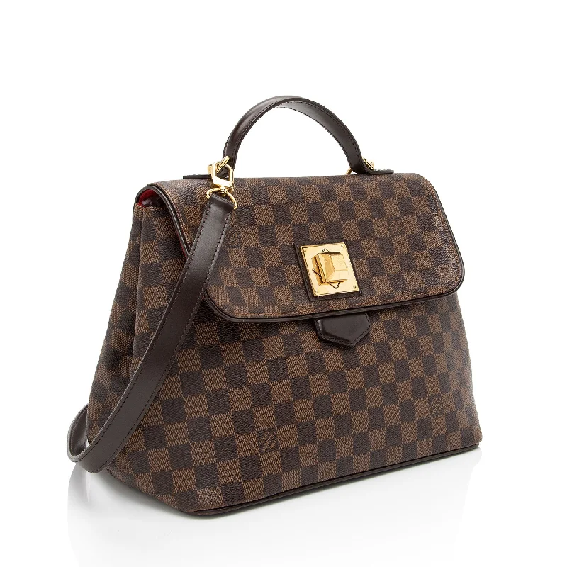 Louis Vuitton backpacks with a padded back panel for comfort during long - wearLouis Vuitton Damier Ebene Bergamo MM Satchel (PUez35)