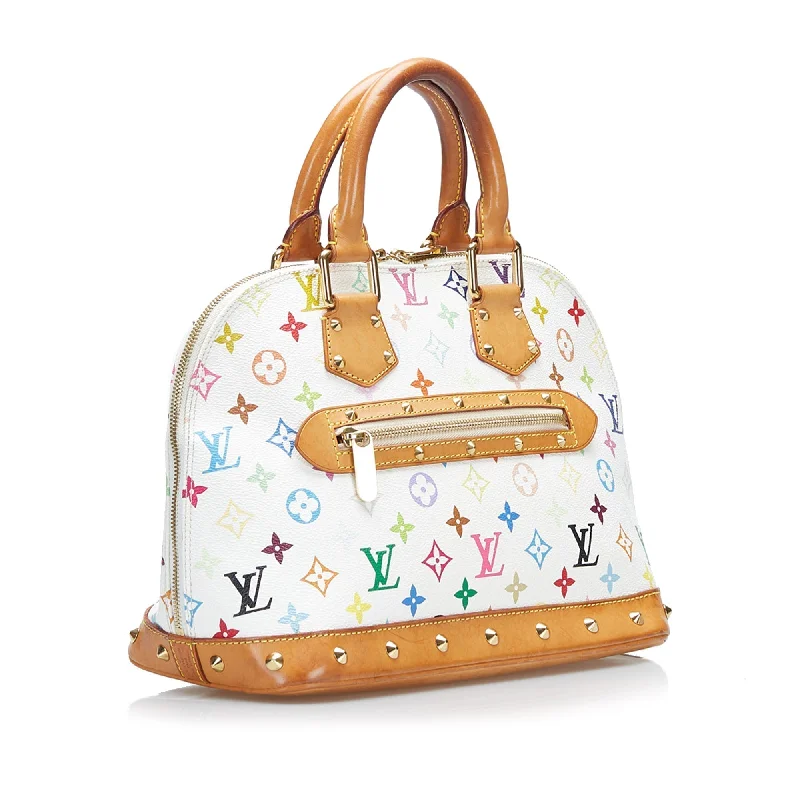 Ladies Louis Vuitton Petite Malle bags with a star - shaped charm for cutenessLouis Vuitton Alma PM White Multicolor Monogram Canvas