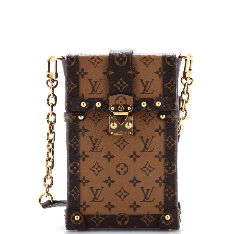 Louis Vuitton Petite Malle bags with a hard - shell structure for uniquenessVertical Trunk Pochette Reverse Monogram Canvas