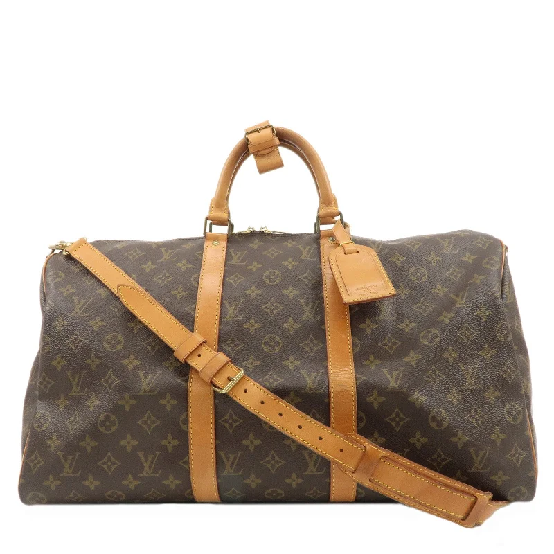 Ladies Louis Vuitton shoulder bags with a magnetic - closure flap for easeLouis Vuitton Monogram Keep All 50 Boston Bag M41416