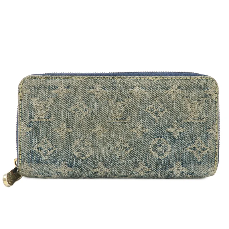 Ladies Louis Vuitton Capucines bags with gold - toned hardwareLouis Vuitton Monogram Denim Zippy Long Wallet Blue M95341