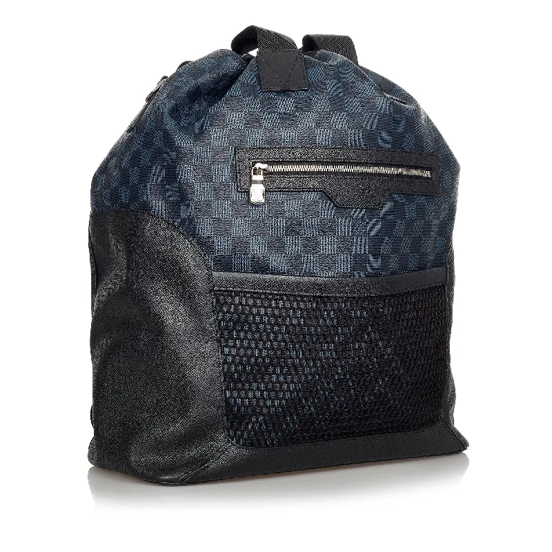 Louis Vuitton backpacks with a padded back panel for comfort during long - wearLouis Vuitton Damier Cobalt Matchpoint Hybrid (37390)