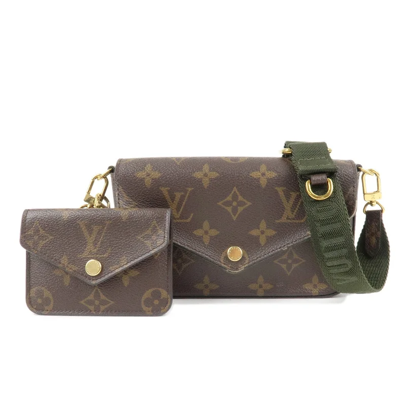 Louis Vuitton bags with a detachable mirror inside for on - the - go touch - upsLouis Vuitton Monogram Multi Pochette Félicie Hand Bag M80091