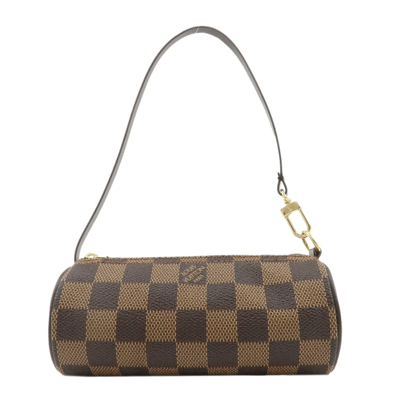 Ladies Louis Vuitton shoulder bags with a wide - width strap for comfortLouis Vuitton Damier Mini Pouch for Papillon Bag Brown