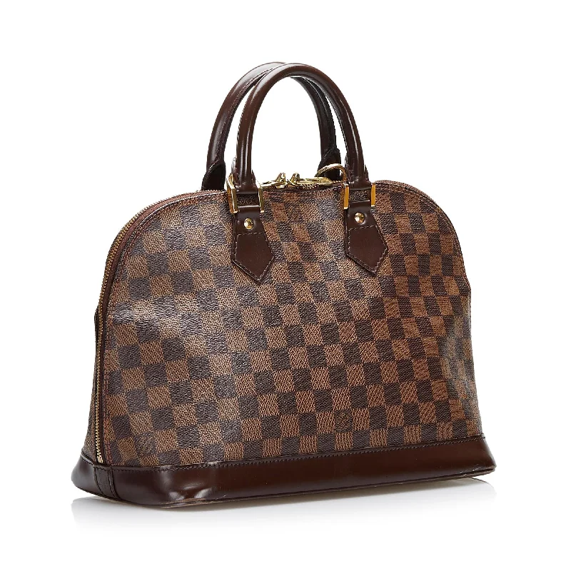 Louis Vuitton Alma bags with a monogram - embossed leather surfaceLouis Vuitton Damier Ebene Alma PM (RwKlLD)