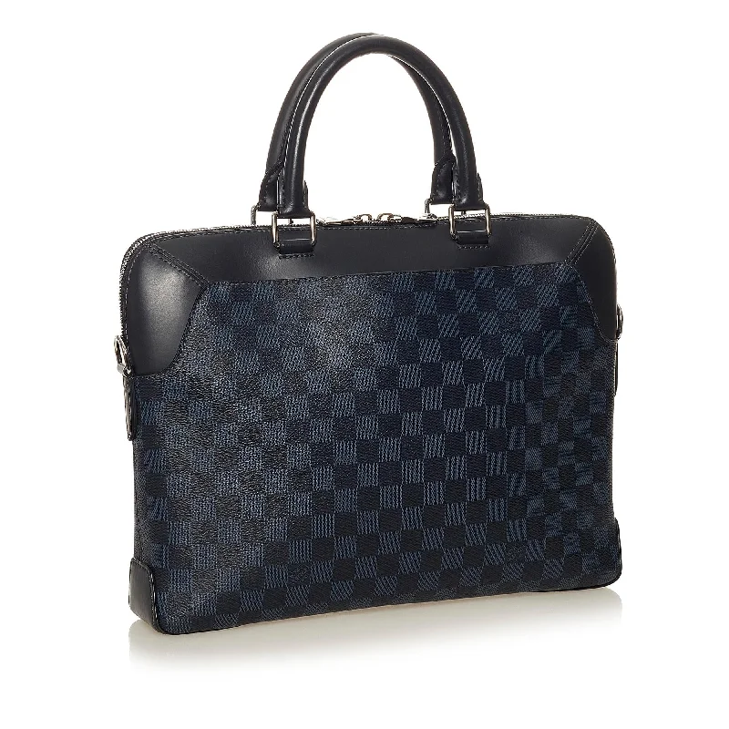 Ladies Louis Vuitton shoulder bags with a magnetic - closure flap for easeLouis Vuitton Damier Cobalt Porte Document Business (27914)