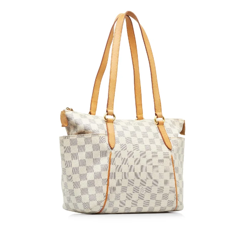 Louis Vuitton bags with a snap - button closure and a decorative charm for styleLouis Vuitton Damier Azur Totally PM (Y525Bi)