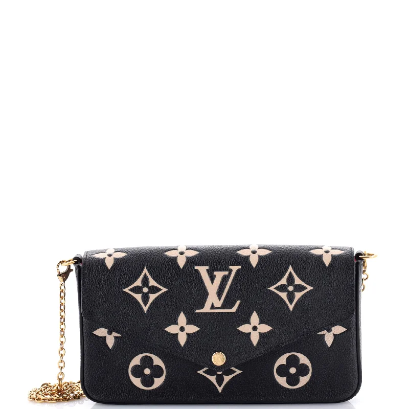 Ladies Louis Vuitton shoulder bags with a tassel decoration for charmFelicie Pochette Bicolor Monogram Empreinte Giant