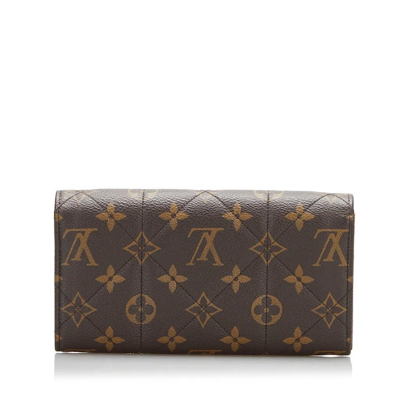 Louis Vuitton handbags with a back - zip pocket for storing valuablesLouis Vuitton Brown Canvas Pallas wallet accessories