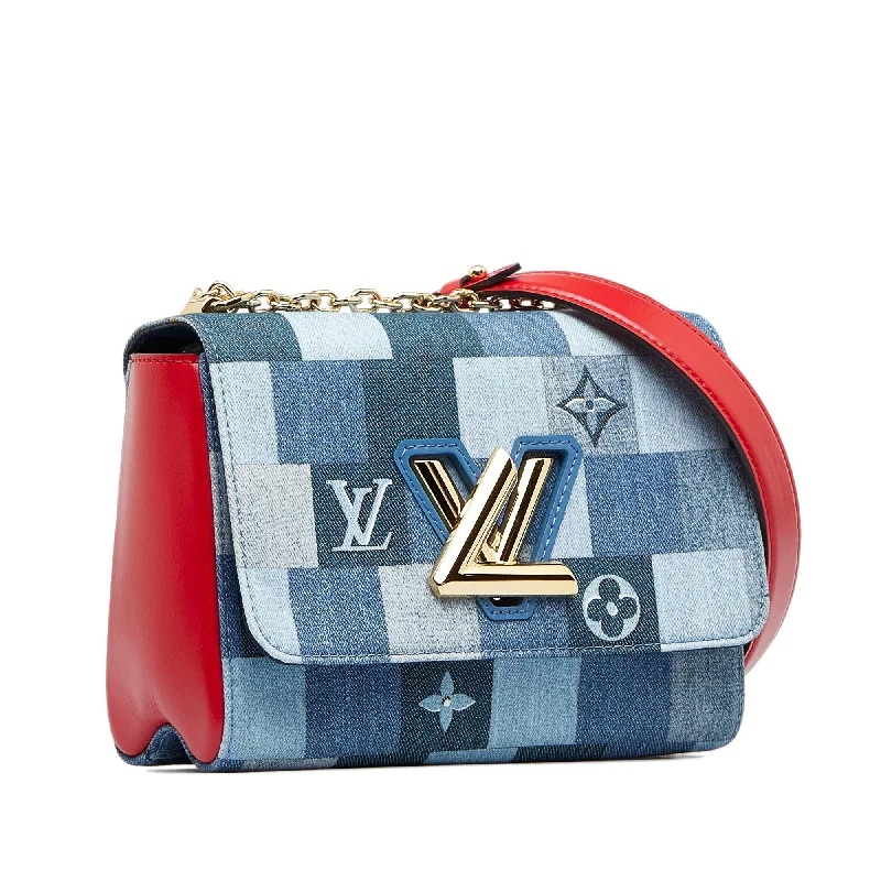 Louis Vuitton crossbody bags with a printed floral pattern for femininityLouis Vuitton Damier Denim Patchwork Twist MM (HeRXdW)