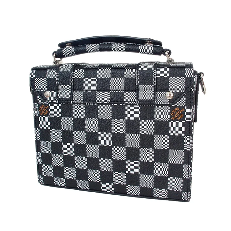 Louis Vuitton Alma bags with a monogram - embossed leather surfaceLouis Vuitton Damier Distorted Flap Soft Trunk (FZG6ZF)