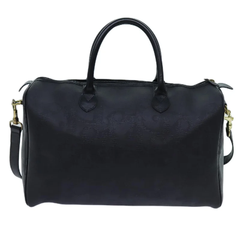 Christian Dior handbags with a snap - button closure and a decorative buckleCHRISTIAN DIOR Trotter Canvas Boston Bag 2way Black Auth yk11514