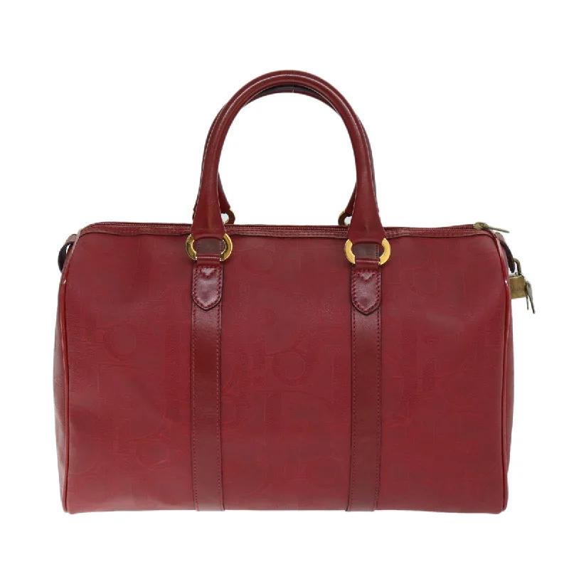 Fashion - forward Christian Dior tote bags for the modern womanCHRISTIAN DIOR Trotter Canvas Boston Bag Red Auth yk12290