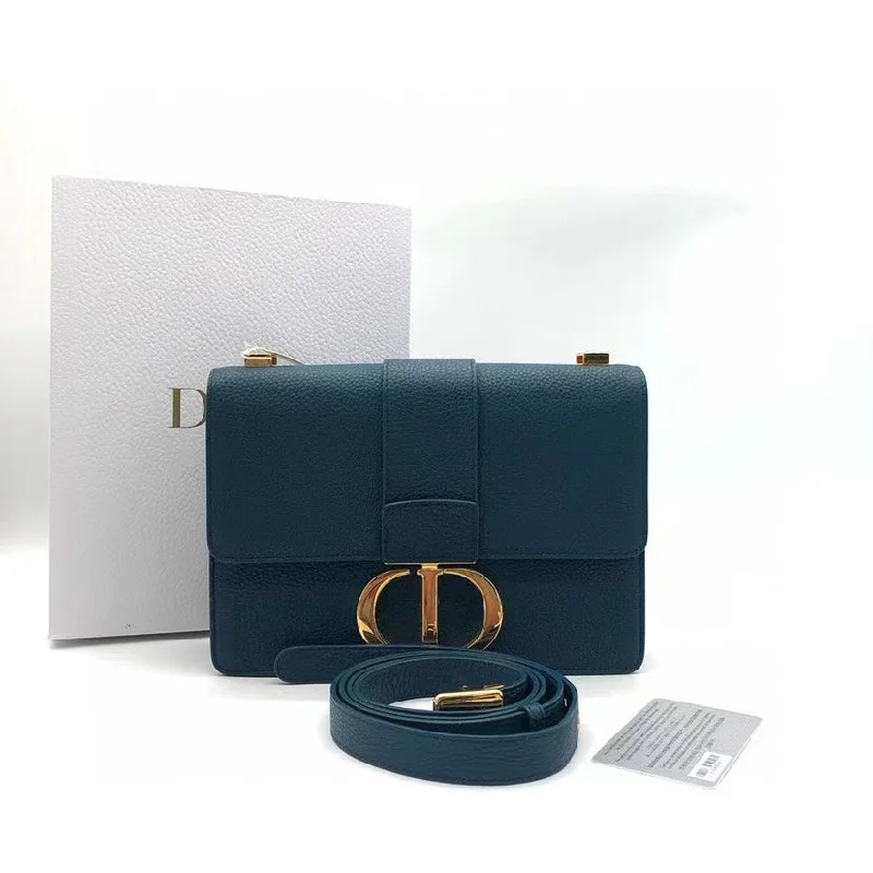 Stylish Christian Dior shoulder bags with a tassel - adorned zipperDior 30 Montaigne Green Leather Bag 24x17x7cm