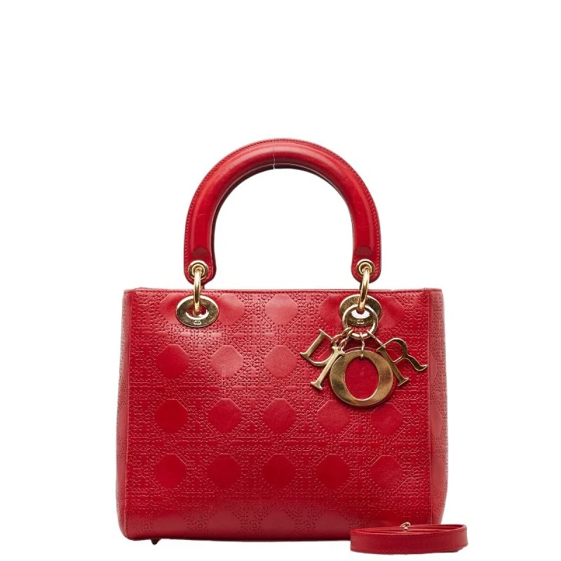 Christian Dior handbags with a snap - button closure and a decorative buckleDior Lady Dior Shoulder Bag