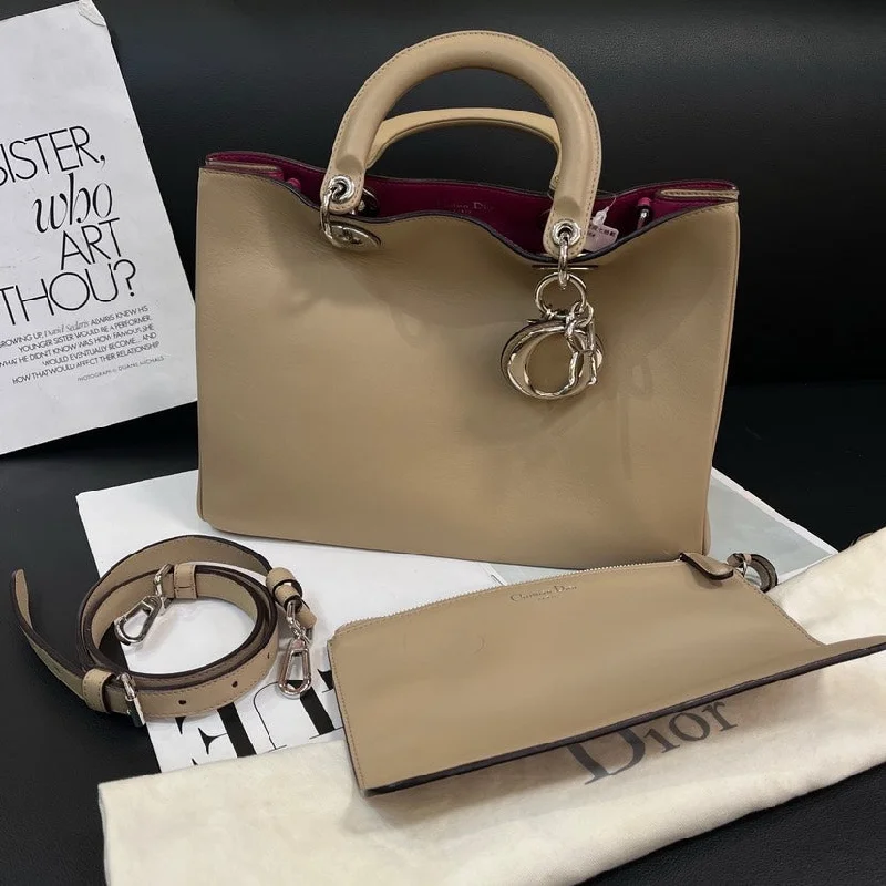 Christian Dior handbags with a snap - button closure and a decorative buckleDior Milk Tea Color VIP Single Shoulder Bag