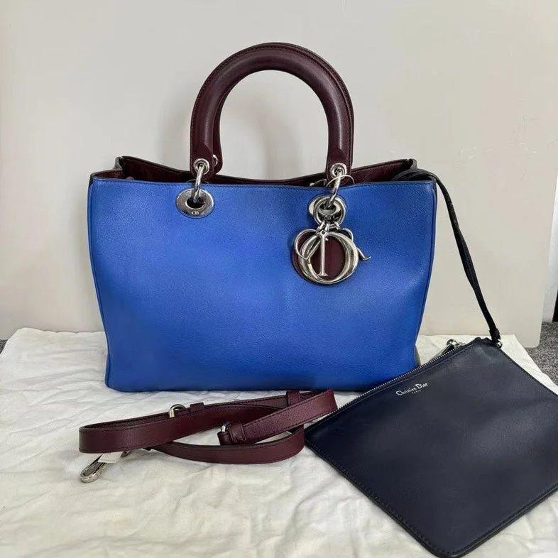 Fashion - forward Christian Dior tote bags for the modern womanDior VIP Blue Burgundy Leather Tote Bag Medium