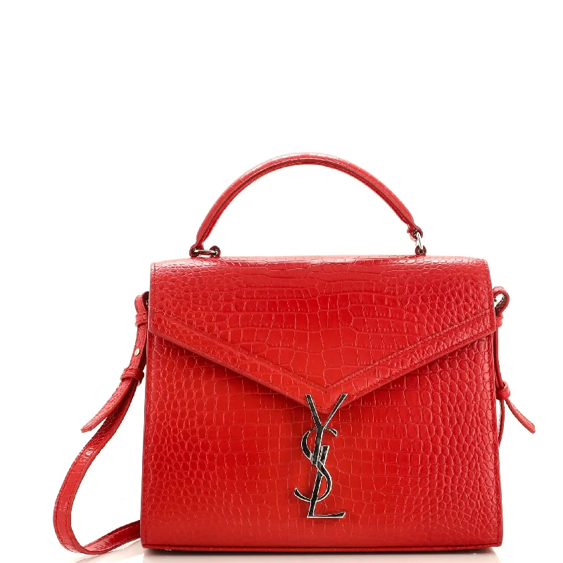 Contemporary Christian Dior handbags with a unique shapeCassandra Top Handle Bag Crocodile Embossed Leather Medium